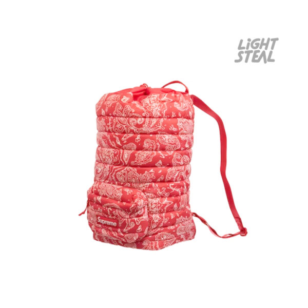 Supreme Puffer Backpack Red Paisley