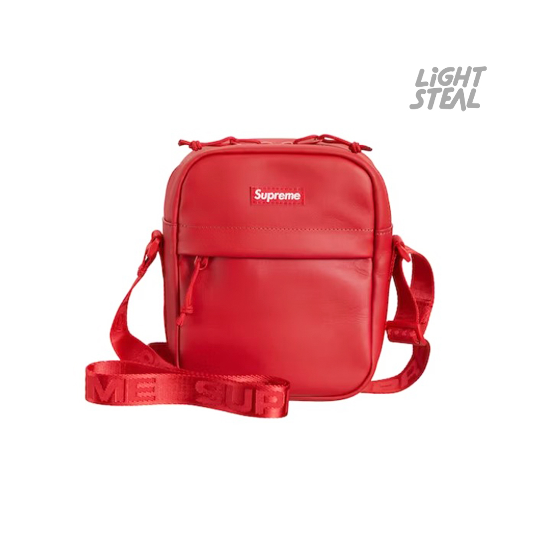 Supreme Leather Shoulder Bag Red - Lightsteal