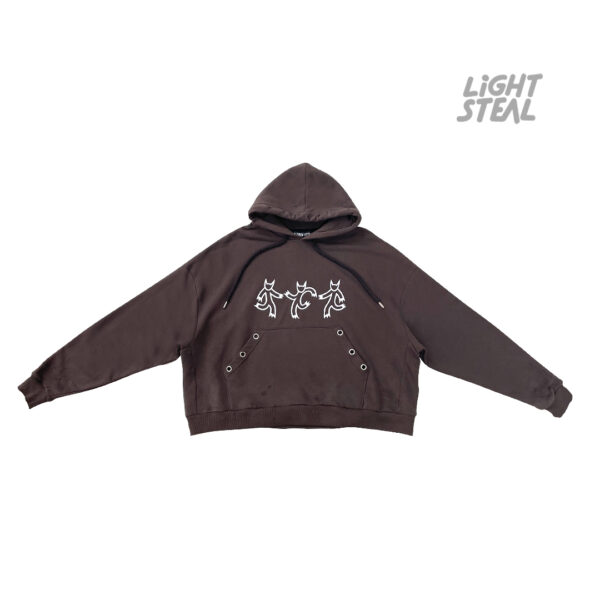 Demon Hoodie Brown Distress In Einem Atem