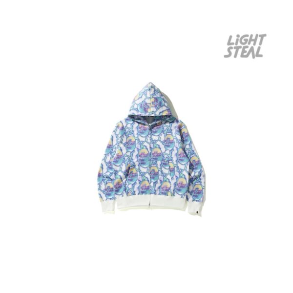 Bape Full Zip Hoodie Feather Relaxed Blue